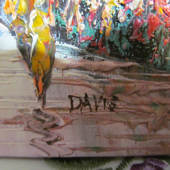 Oil Painting Paris, France ~ Eiffel Tower ~ French Street Scene ~ Signed Davis - Picture 6 of 12